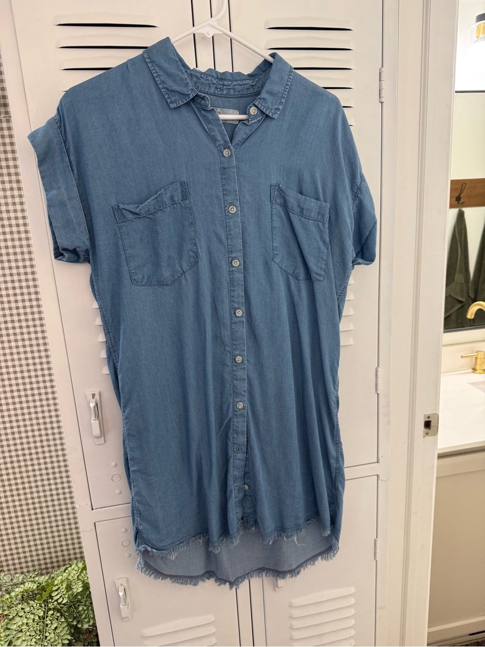 Thread & Supply Light Blue Denim Button-Down Shirt Dress